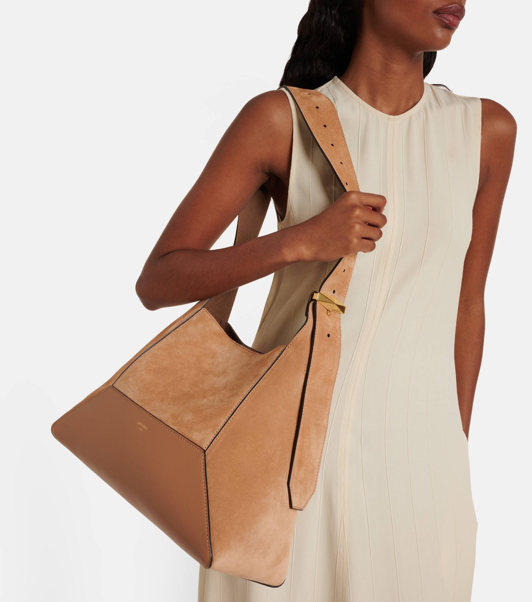 Diamond Medium suede shoulder bag - 7