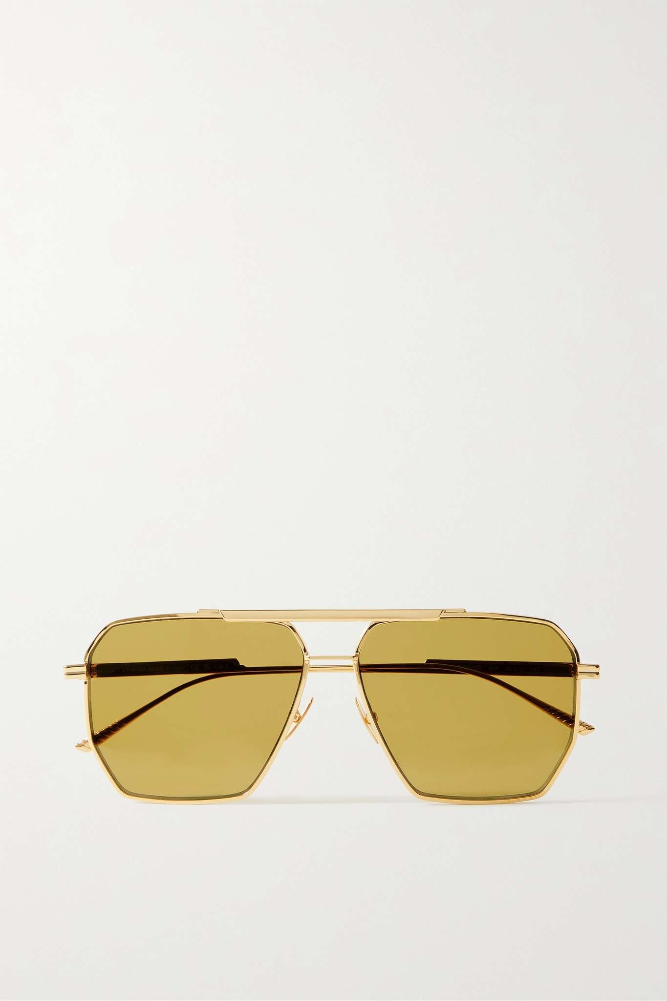 Aviator-style gold-tone sunglasses - 1