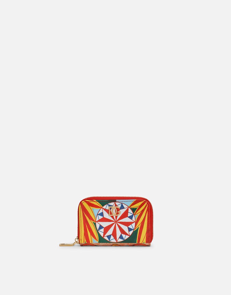 Zip-around coin pocket in Carretto-print Dauphine calfskin - 1