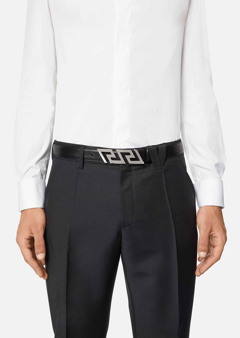 VERSACE La Greca Leather Belt outlook