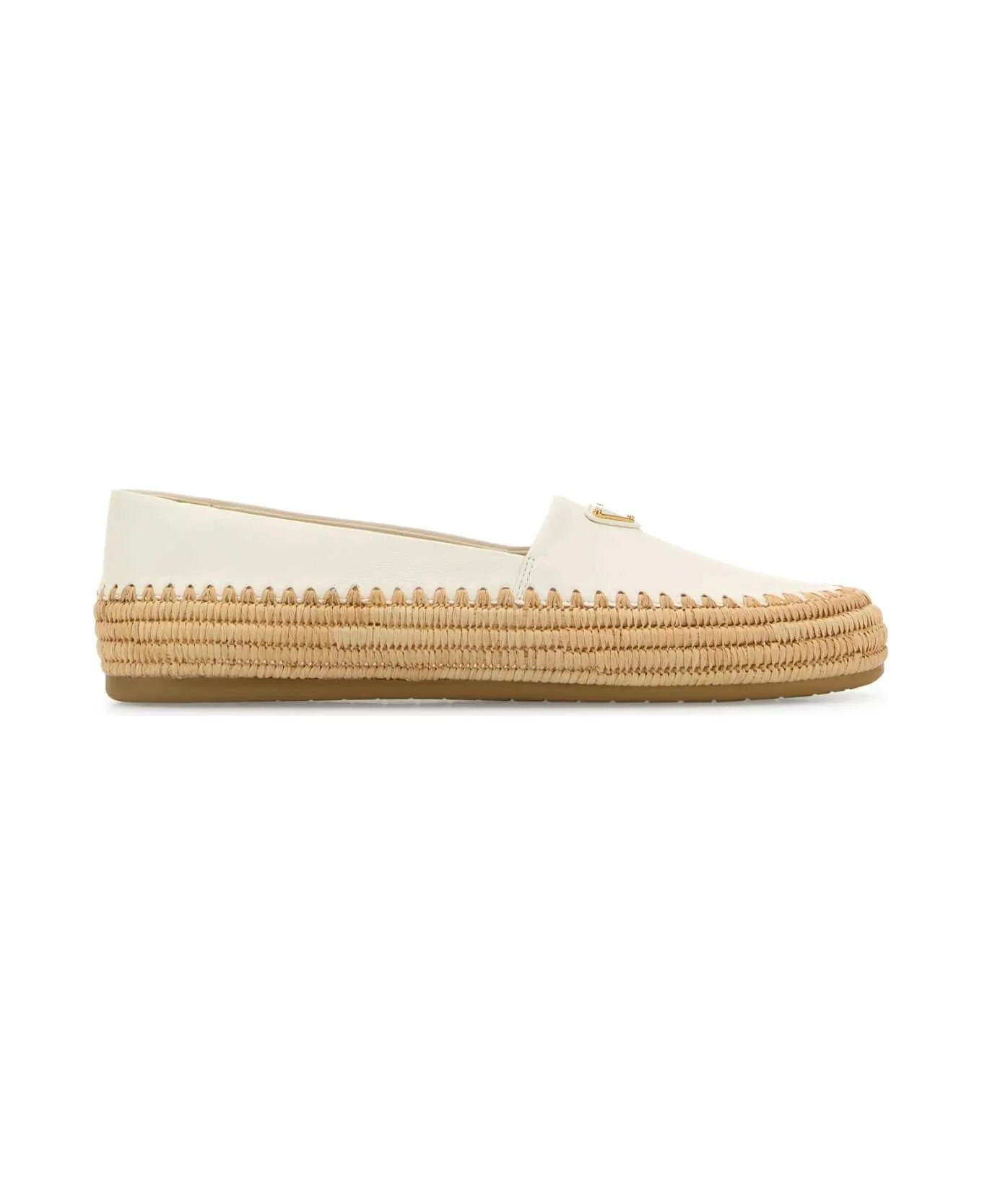 White Leather Espadrilles - 1