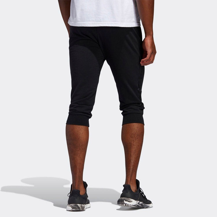 adidas M PNT 34 DK 3S Training Running Sports Slim Fit Cropped Pants Black FT2839 - 4