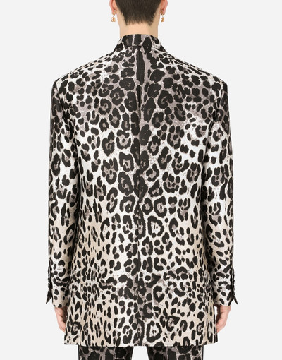 Dolce & Gabbana Oversize double-breasted jacket with leopard print outlook