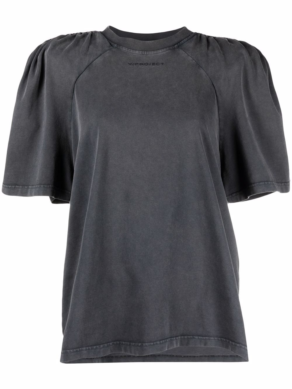 ruched-shoulder T-shirt - 1