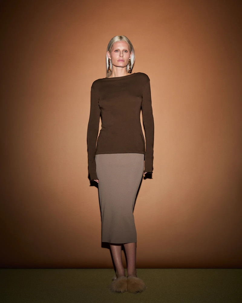 entire studios SHEER LONG SLEEVE BRUNETTE outlook