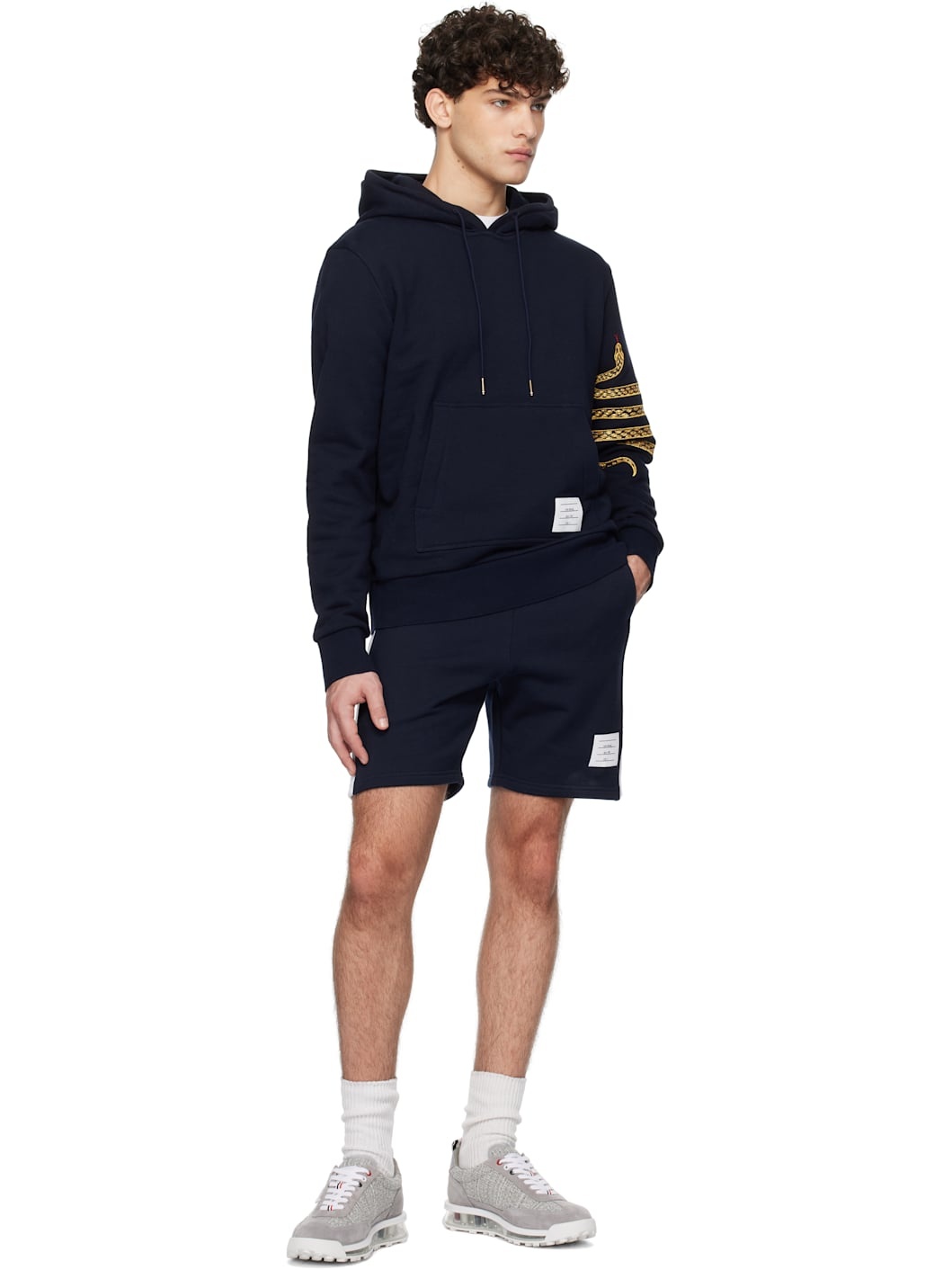 Thom Browne ネイビー Lunar New Year フーディ Thom Browne LUNAR NEW YEAR 4-BAR HOODIE | REVERSIBLE