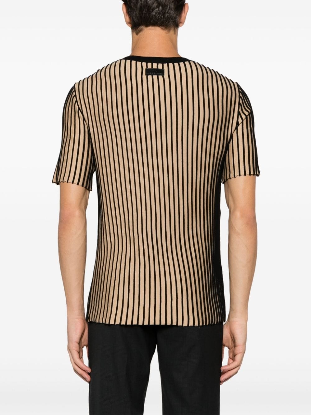 3D-striped cotton T-shirt - 4