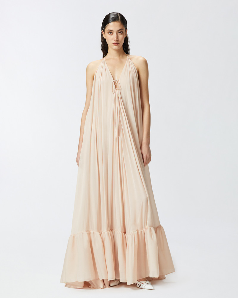 PINKO WIDE LONG DRESS WITH OPEN BACK outlook