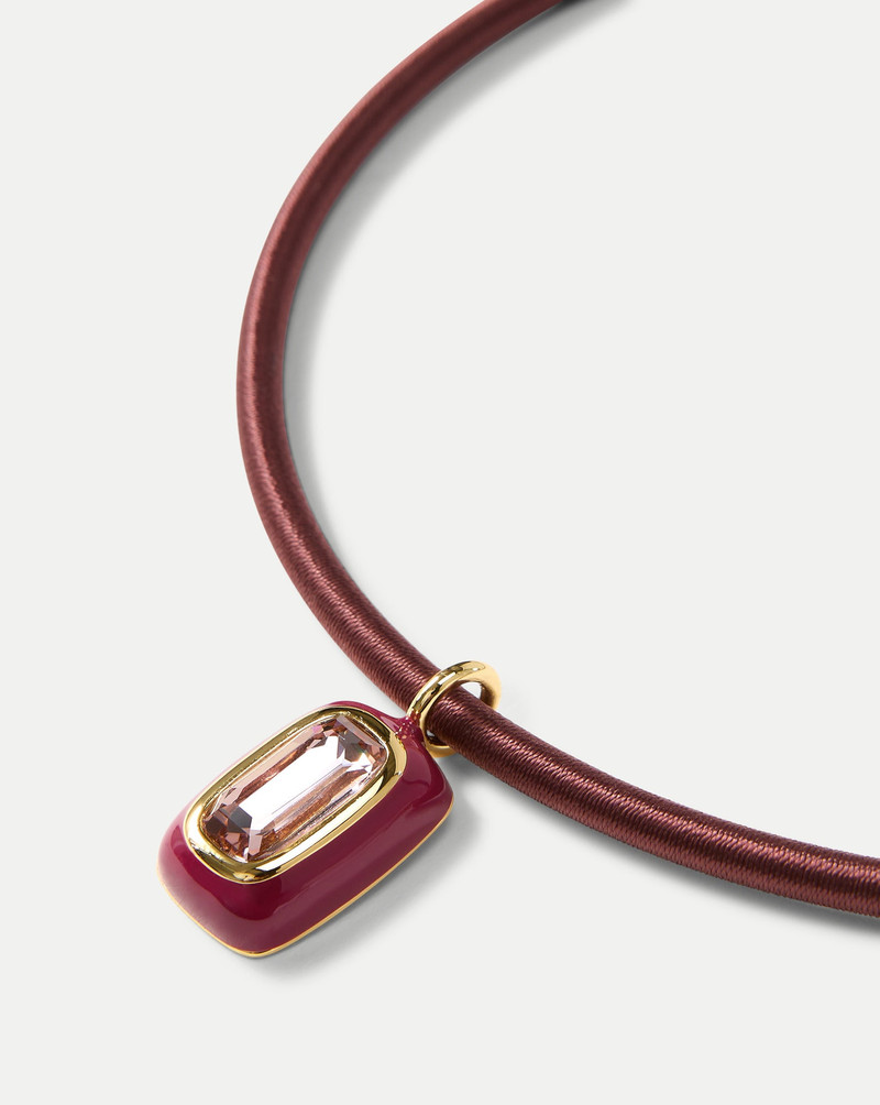 BURGUNDY CORD PENDANT NECKLACE 3