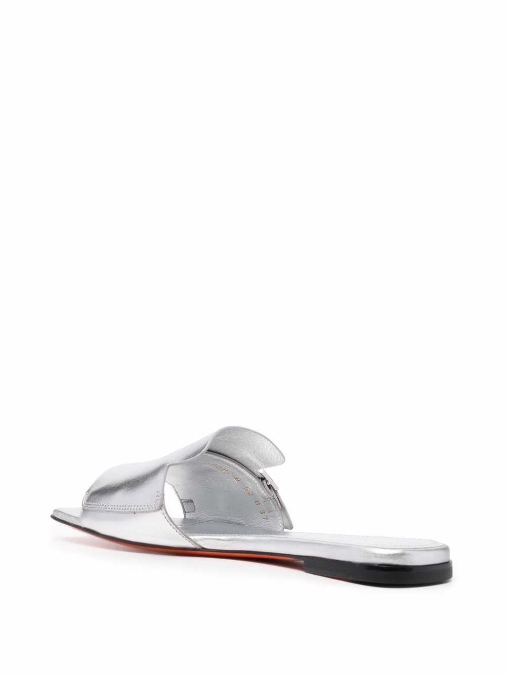 metallic slip on leather sandals - 3