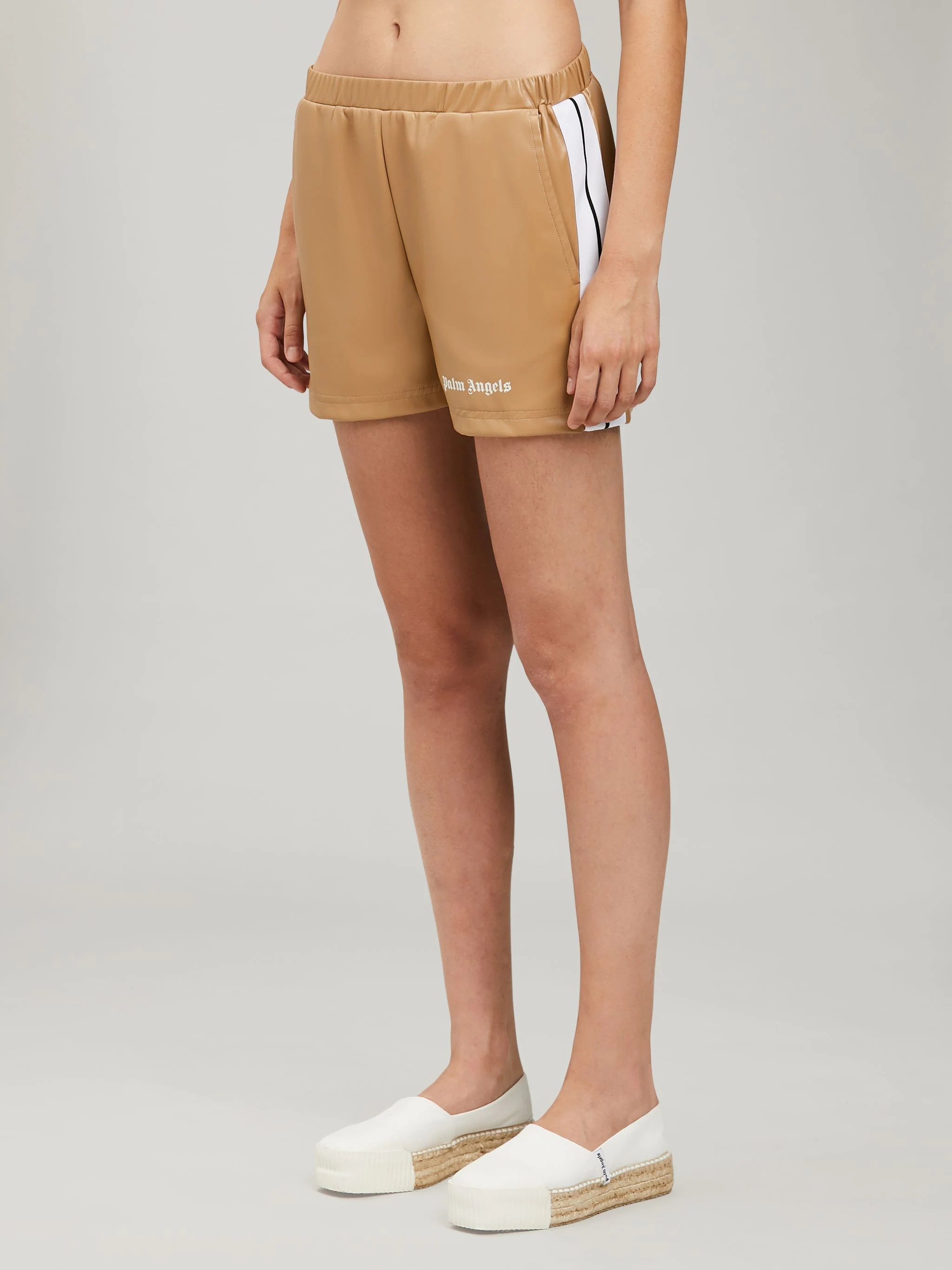 LEATHER TRACK SHORTS - 5