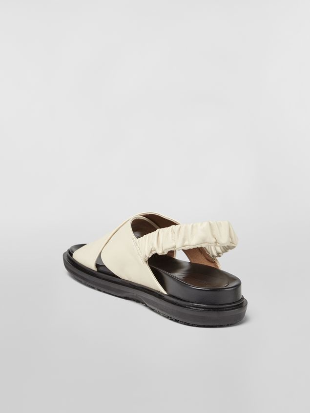 CRISS-CROSS FUSSBETT IN WHITE NAPPA LEATHER WITH STRETCH SLINGBACK - 3