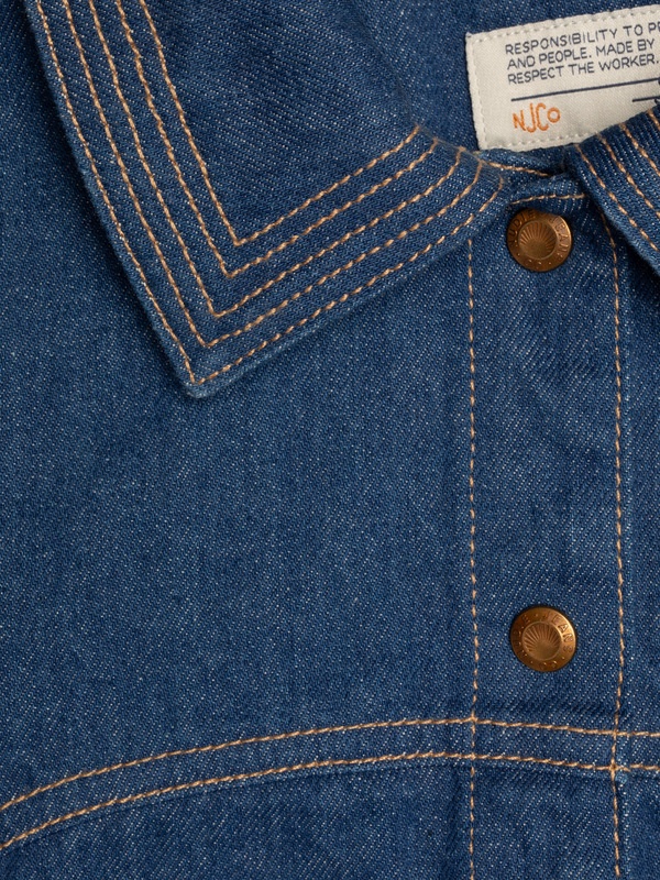 Maj Western Denim Dress Blue - 5