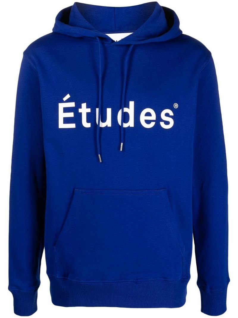 logo-print organic cotton hoodie - 1