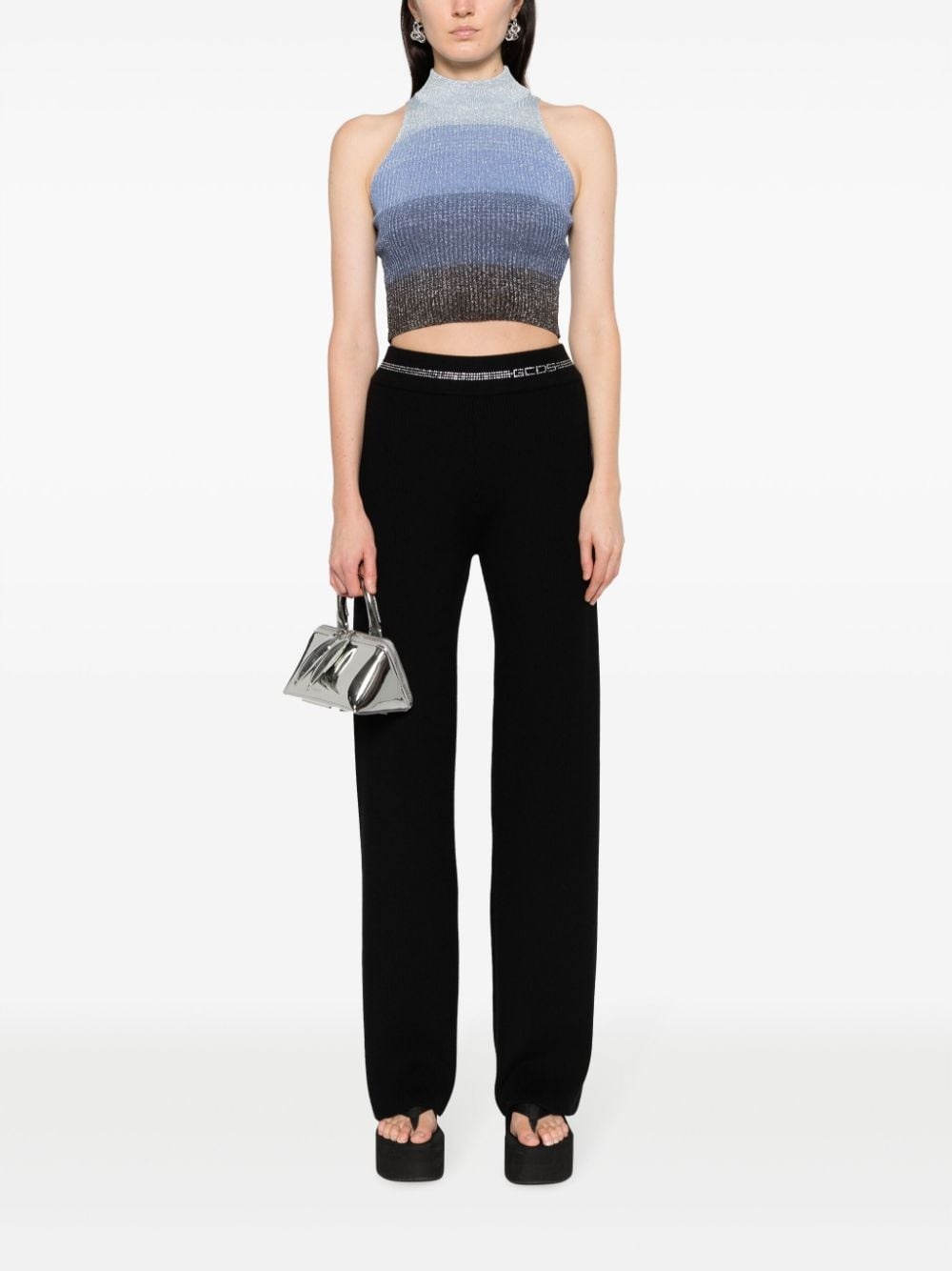 degradé ribbed-knit cropped top - 2