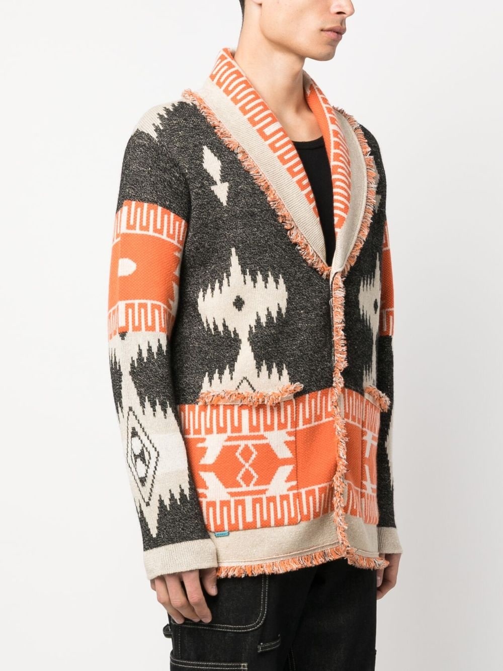 Icon jacquard V-neck cardigan - 3