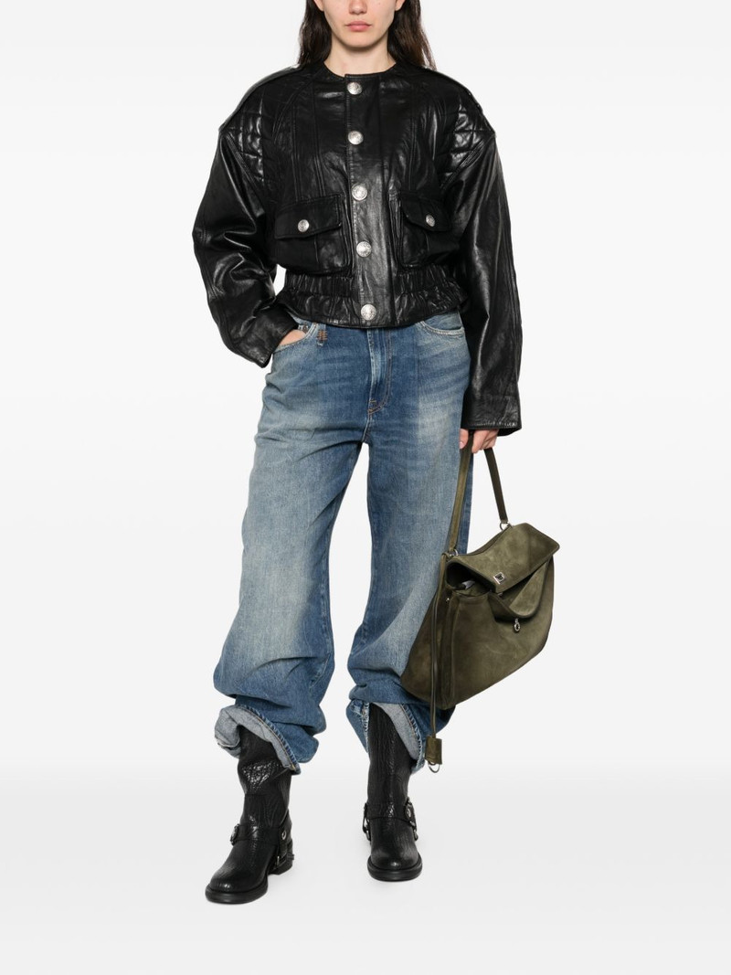 R13 quilted button leather jacket outlook