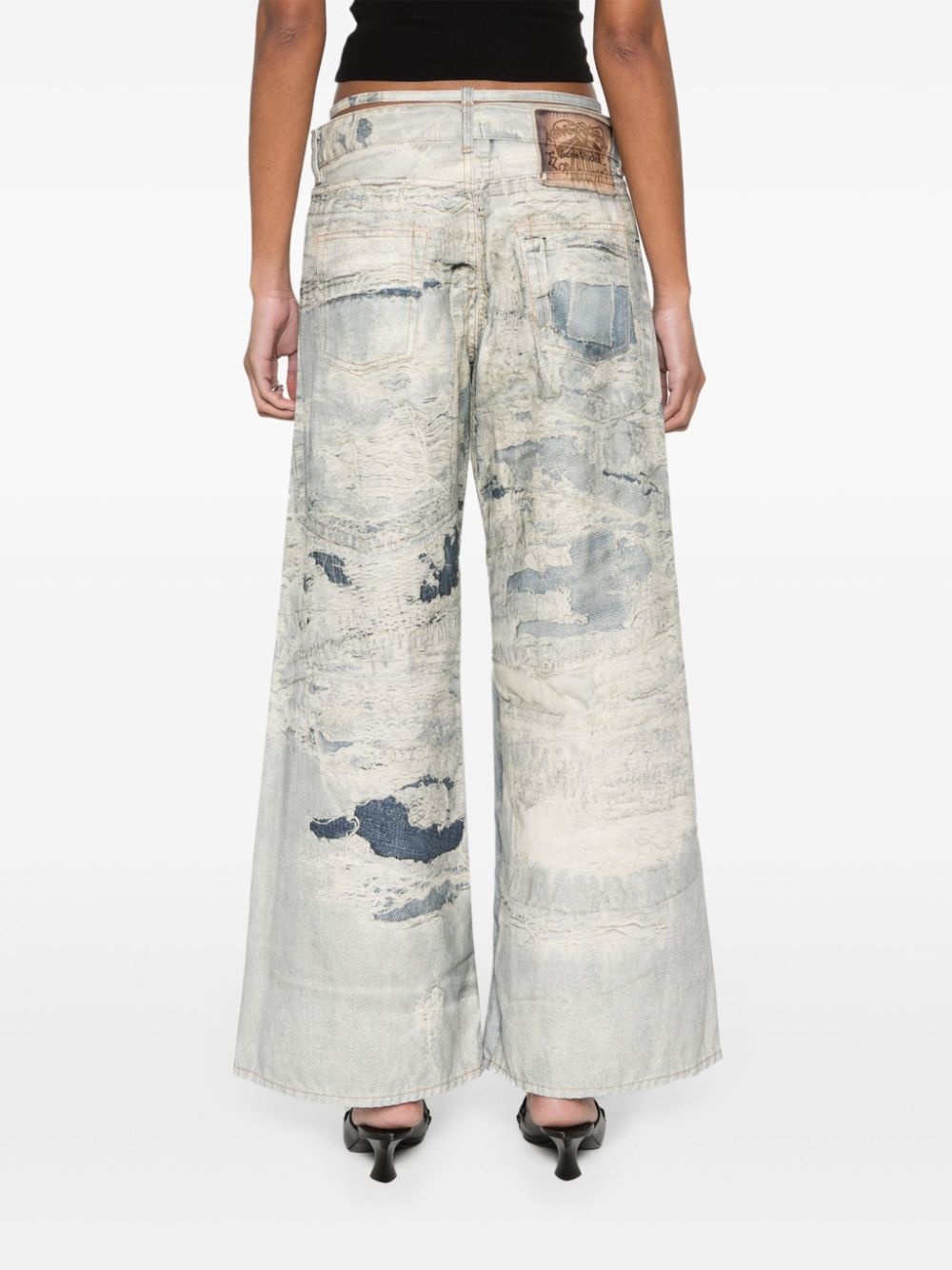 low-waist flared trousers - 4