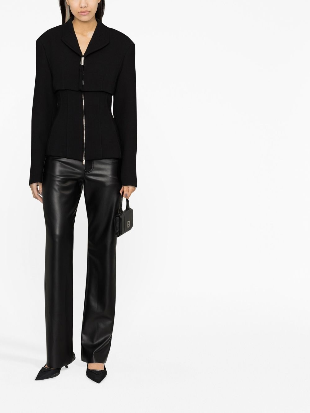 layered-design zipped jacket - 2