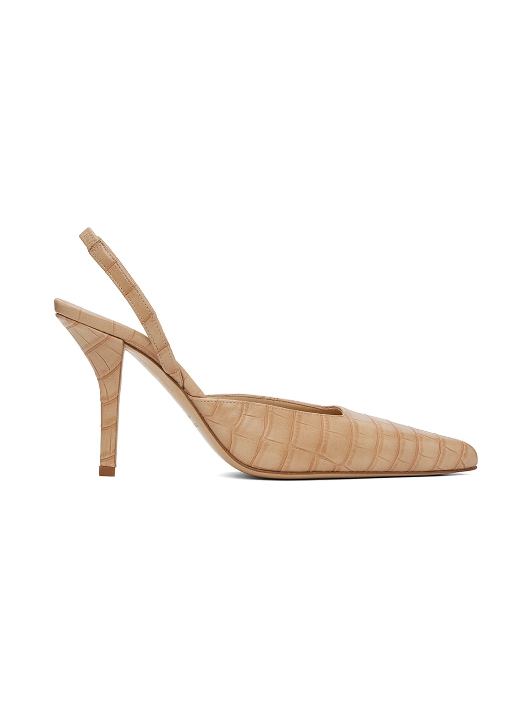 Beige Octavie Croc Heels - 1