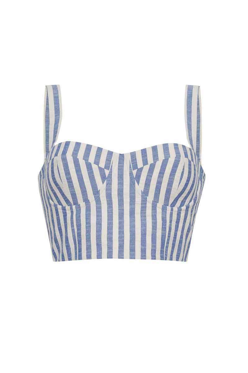 Claudine Top Add To Your Claudine Collection In This Vibrant Blue Stripe 1
