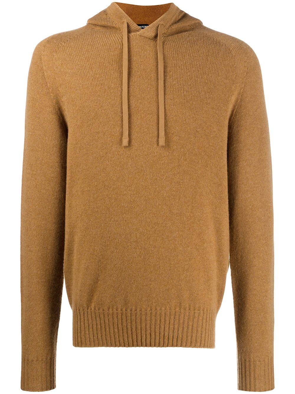 cashmere ribbed-edge knitted hoodie - 1