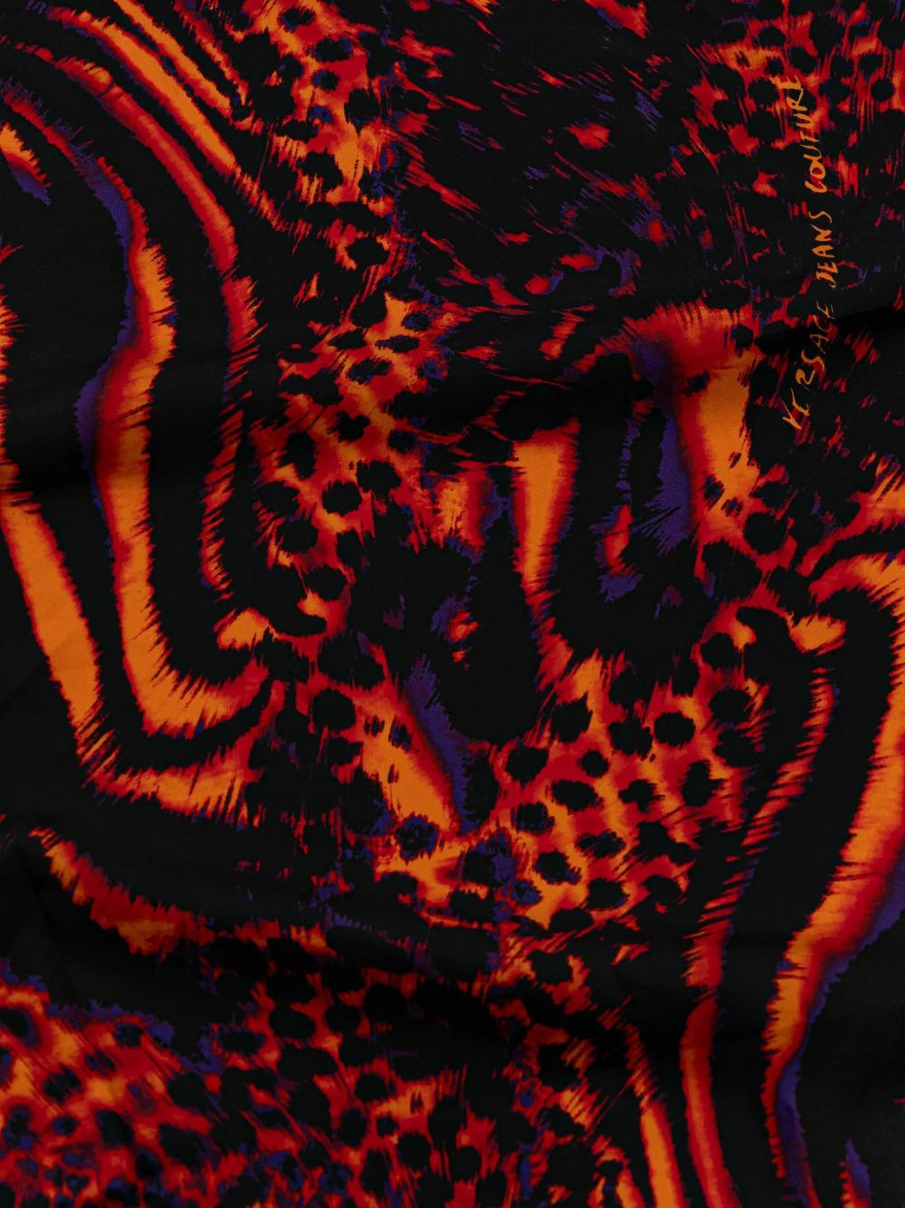 tiger-print fringed scarf - 3