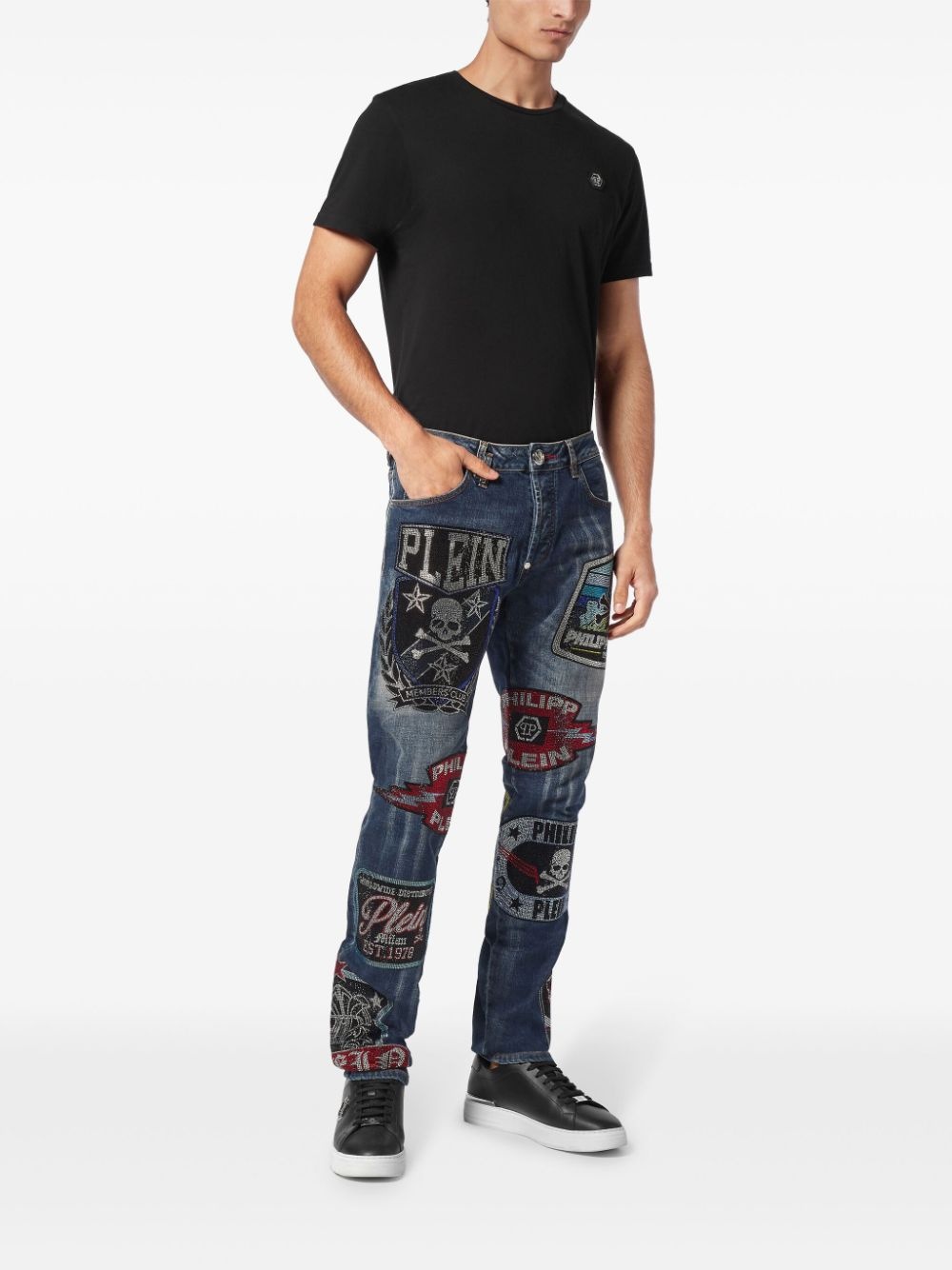 Patches Strass super-straight jeans - 2