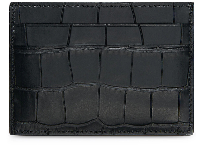 BALENCIAGA Balenciaga Cash Card Holder Crocodile Embossed Black outlook