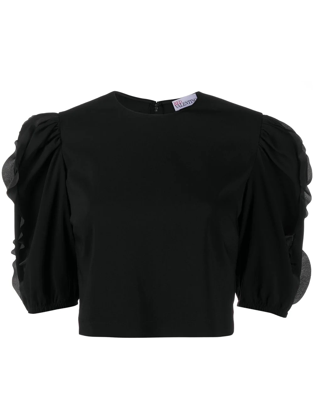 ruffle-trimmed cropped blouse - 1