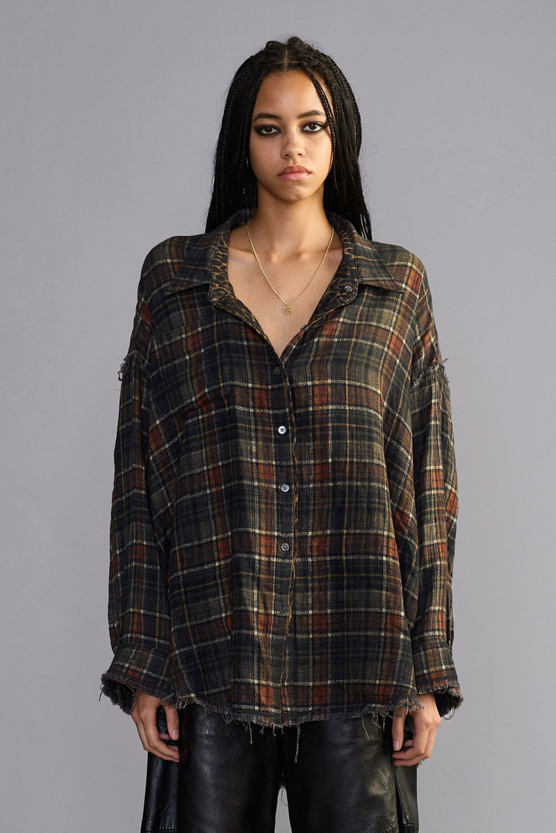 Reversible Shredded Seam Drop Neck Shirt 3