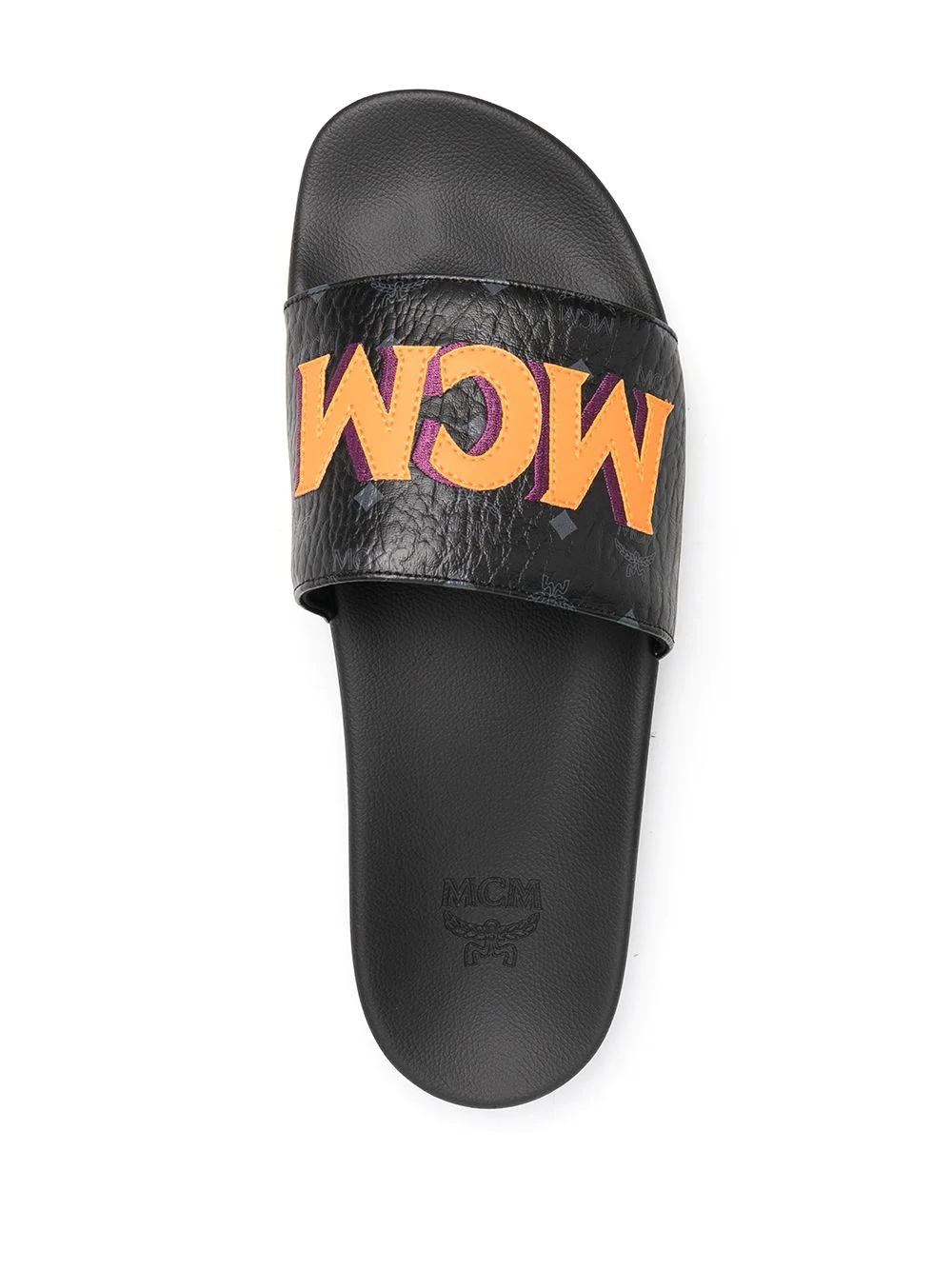 logo leather pool slides - 4