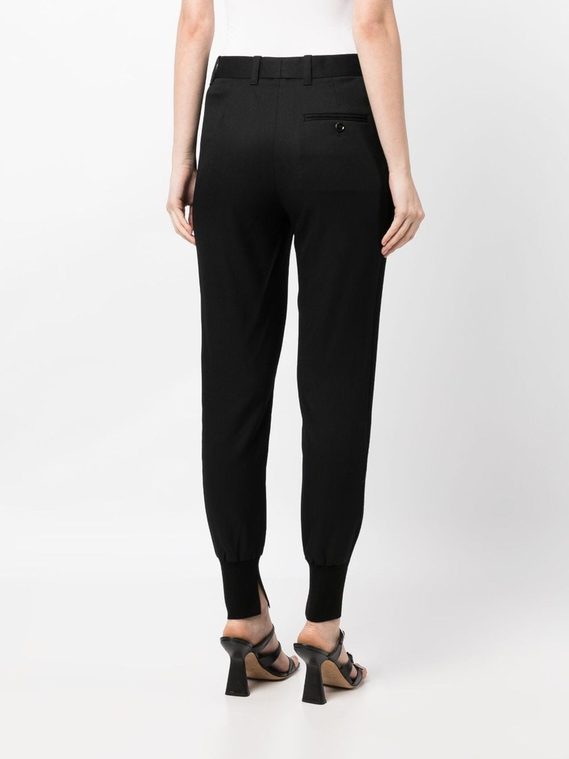 mid-rise wool tapered trousers 4