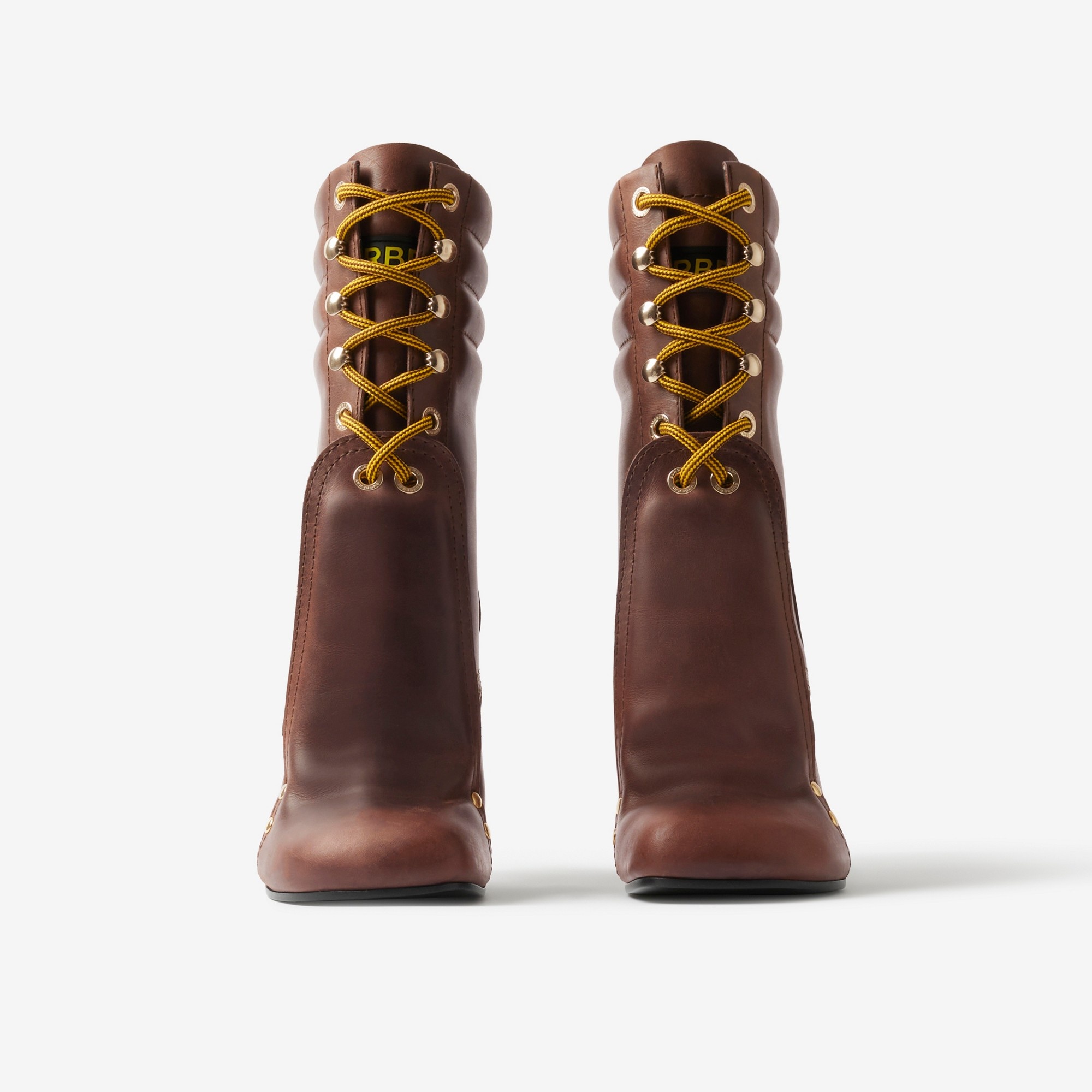Lace Guard Detail Leather Boots - 2