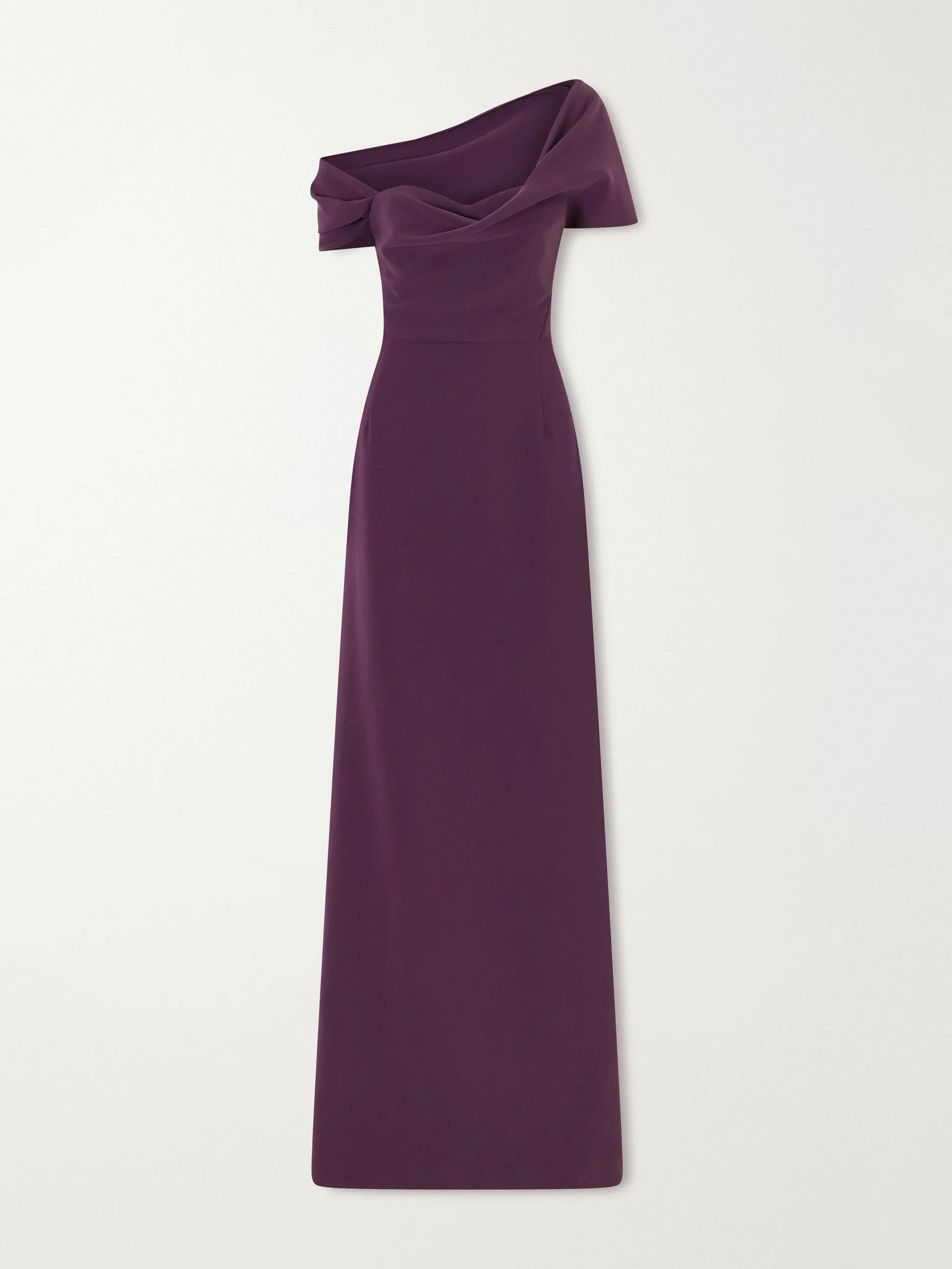 Sofia one-shoulder draped crepe gown Purple - 1
