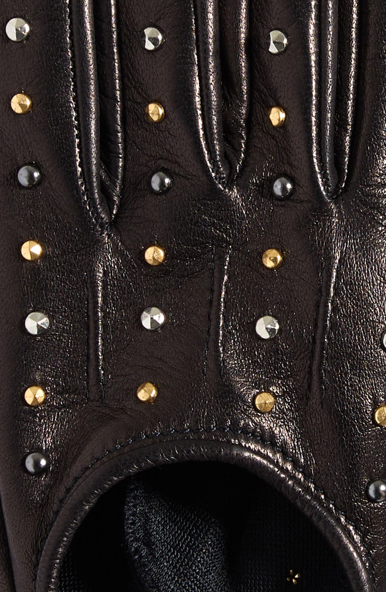 Versace Studded Leather Gloves in Black at Nordstrom - 2