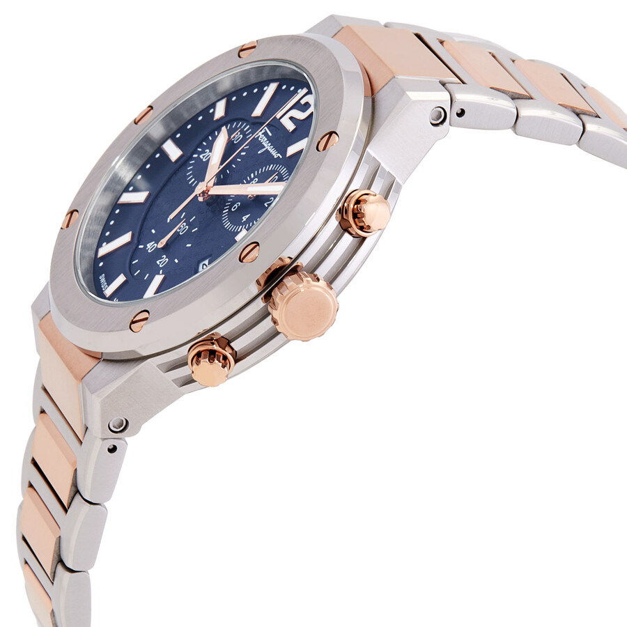 Ferragamo F-80 Chronograph Quartz Blue Dial Men's Watch SFJE00524 - 2