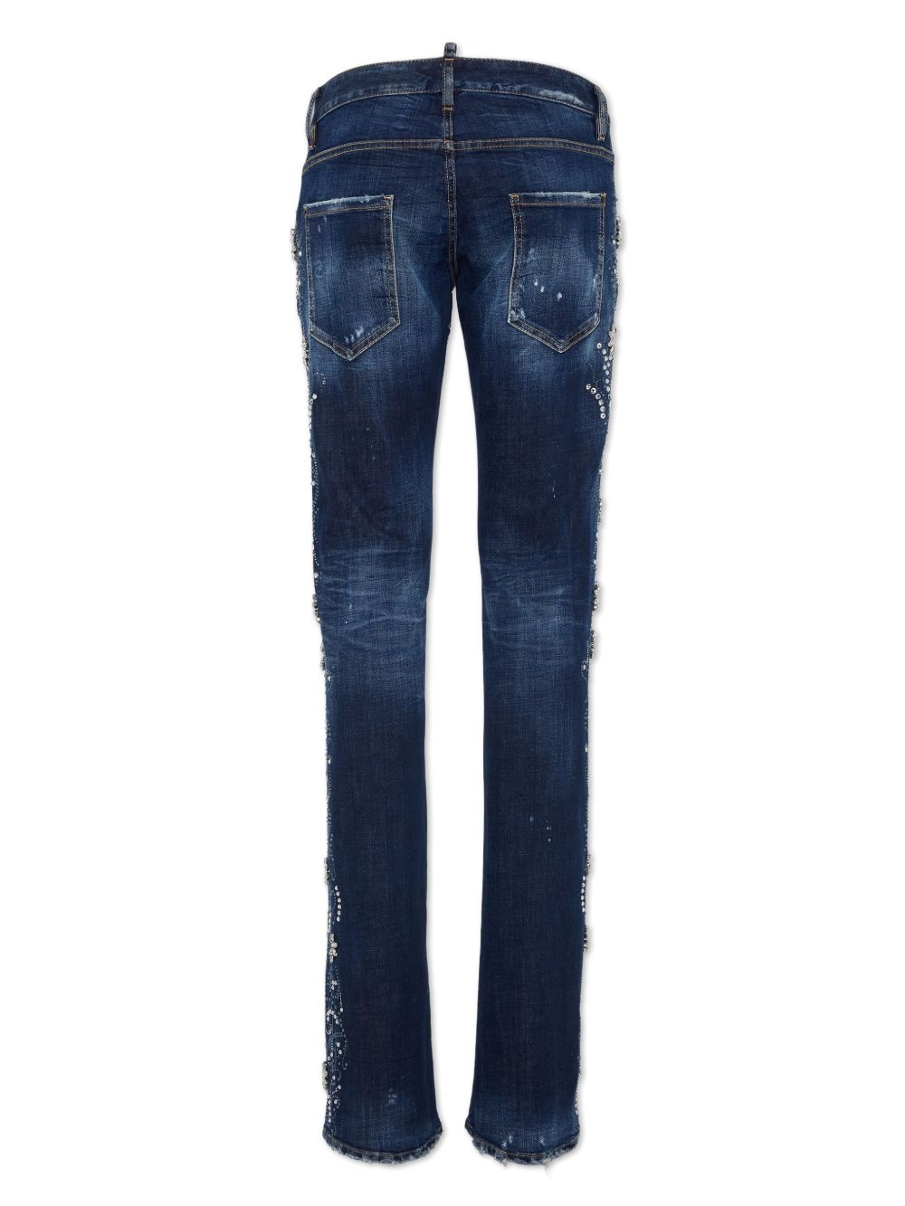 rhinestone-embellished jeans - 2