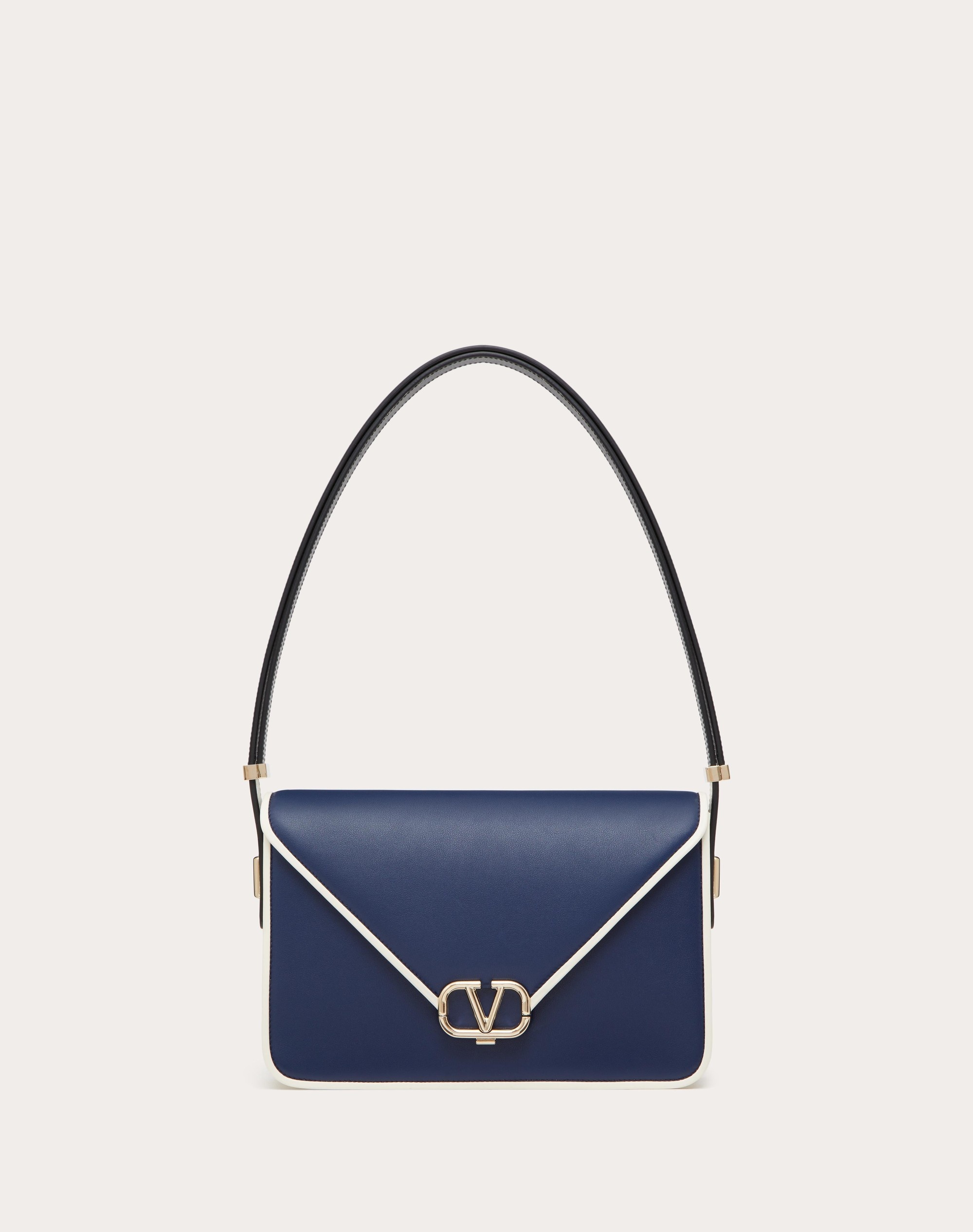 VALENTINO GARAVANI SHOULDER LETTER BAG IN TWO-TONE SMOOTH CALFSKIN - 1