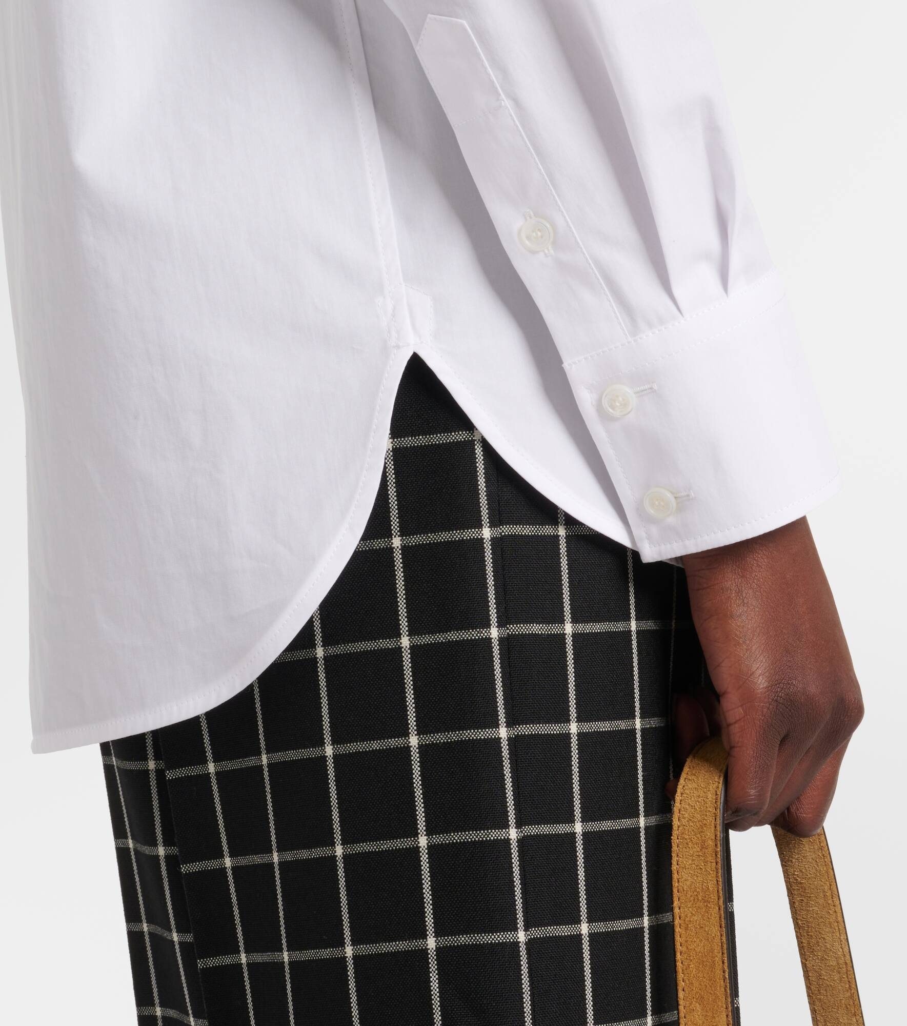 Faux pearl-embellished cotton poplin shirt - 5