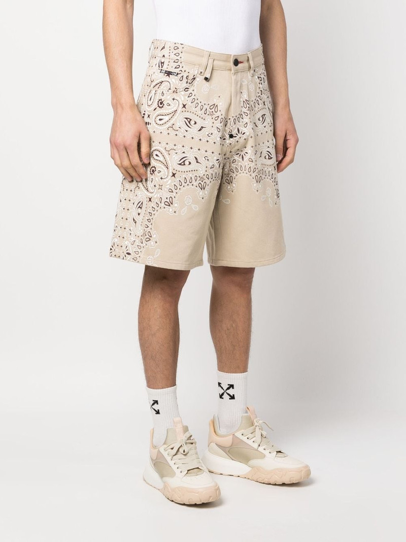 bandana-print denim shorts 3