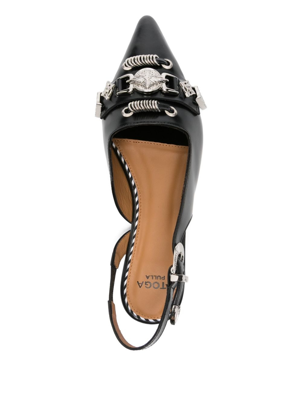 buckle-embellished slingback mules - 4