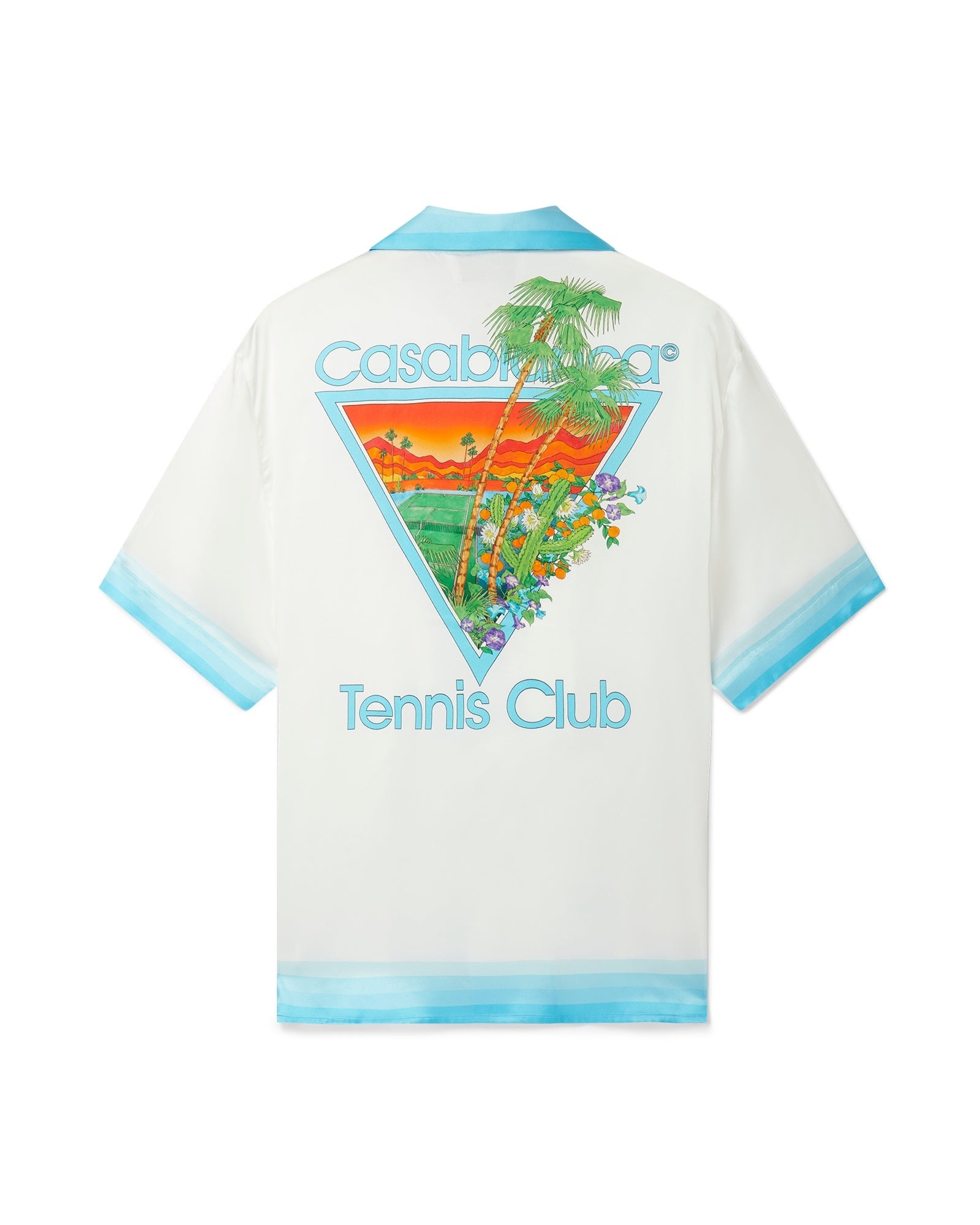 Palm Springs Icon Blue Cuban Collar Silk Shirt - 2