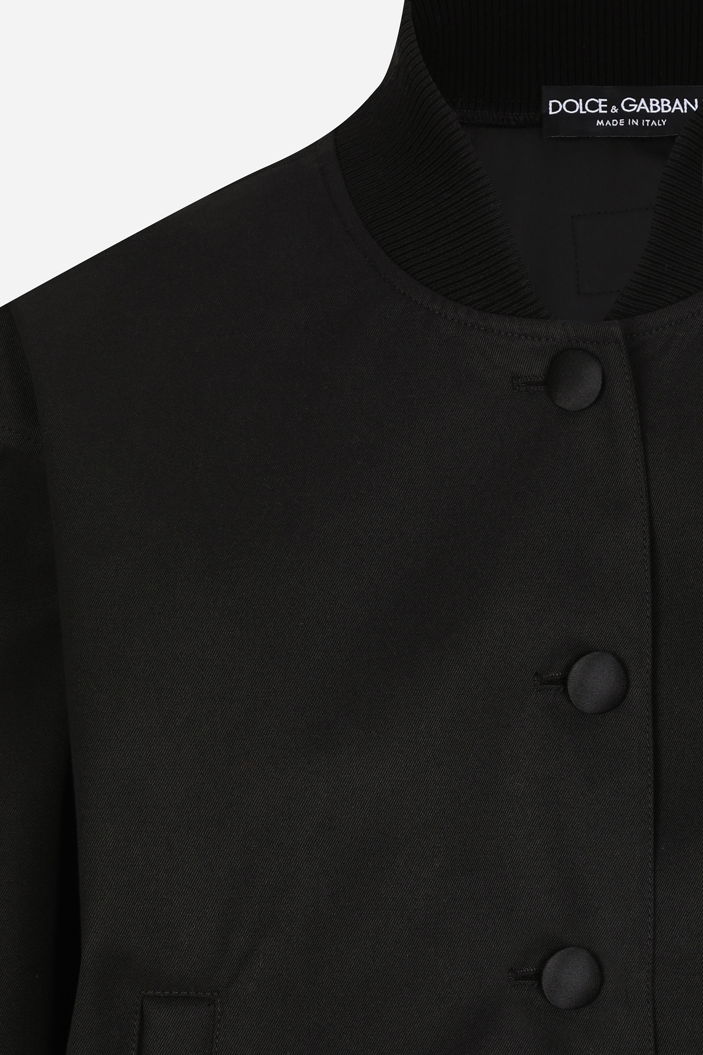 Gabardine bomber jacket, waxed on reverse, with branded tag - 6