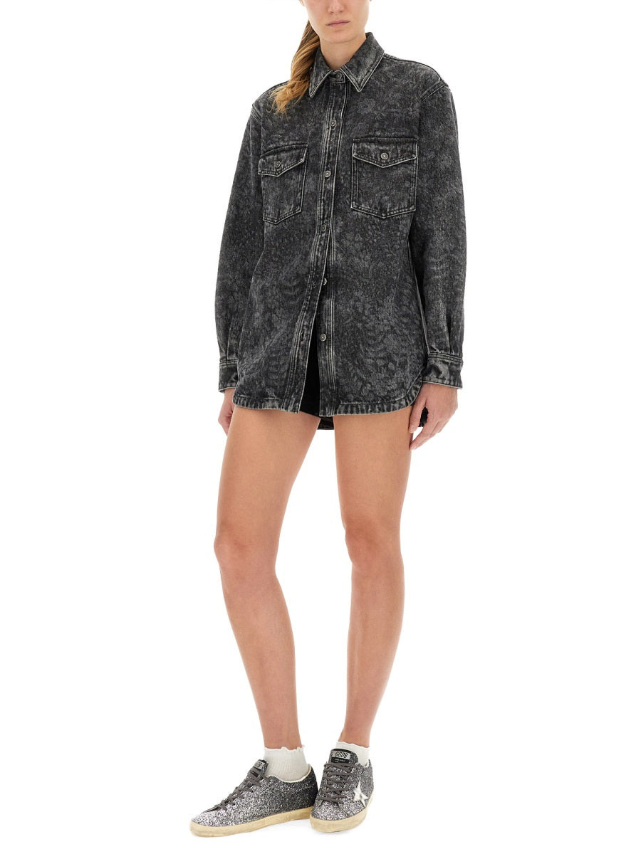 Golden Goose Women "Ollie Boyfriens" Shirt With Laser Flowers - 2