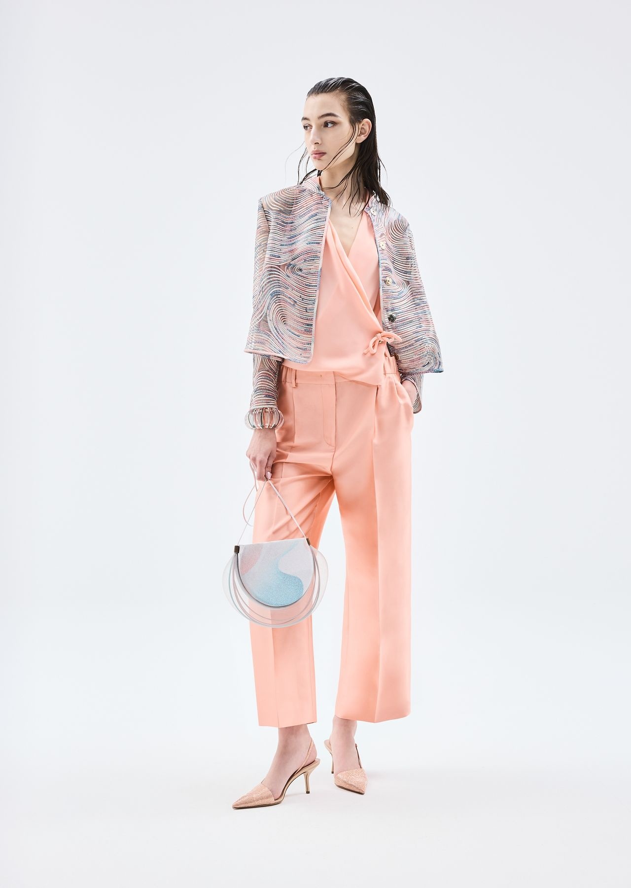 Wide-cut, silk-shantung trousers - 6
