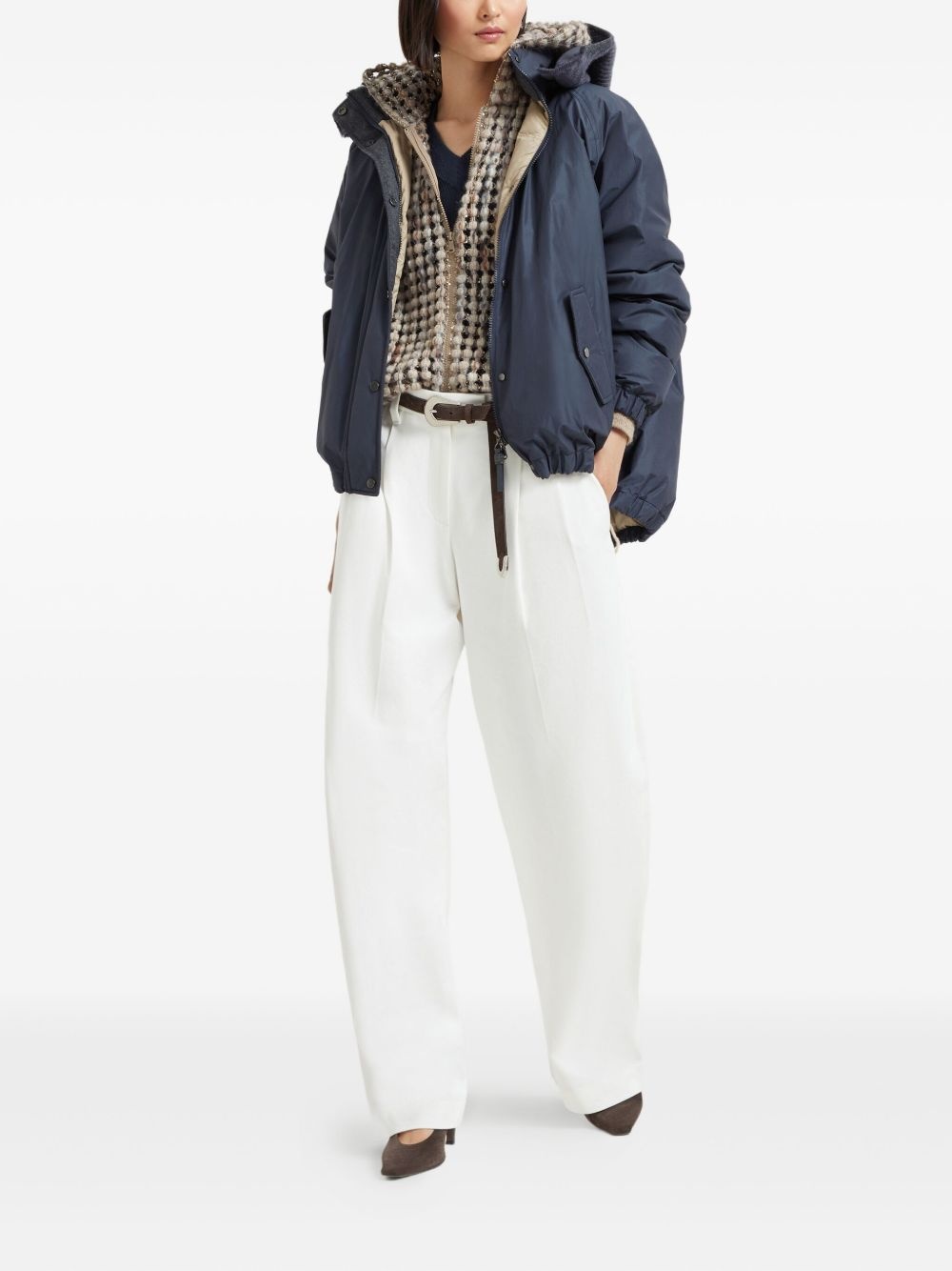 v-neck ribbed sweatshirt - 2