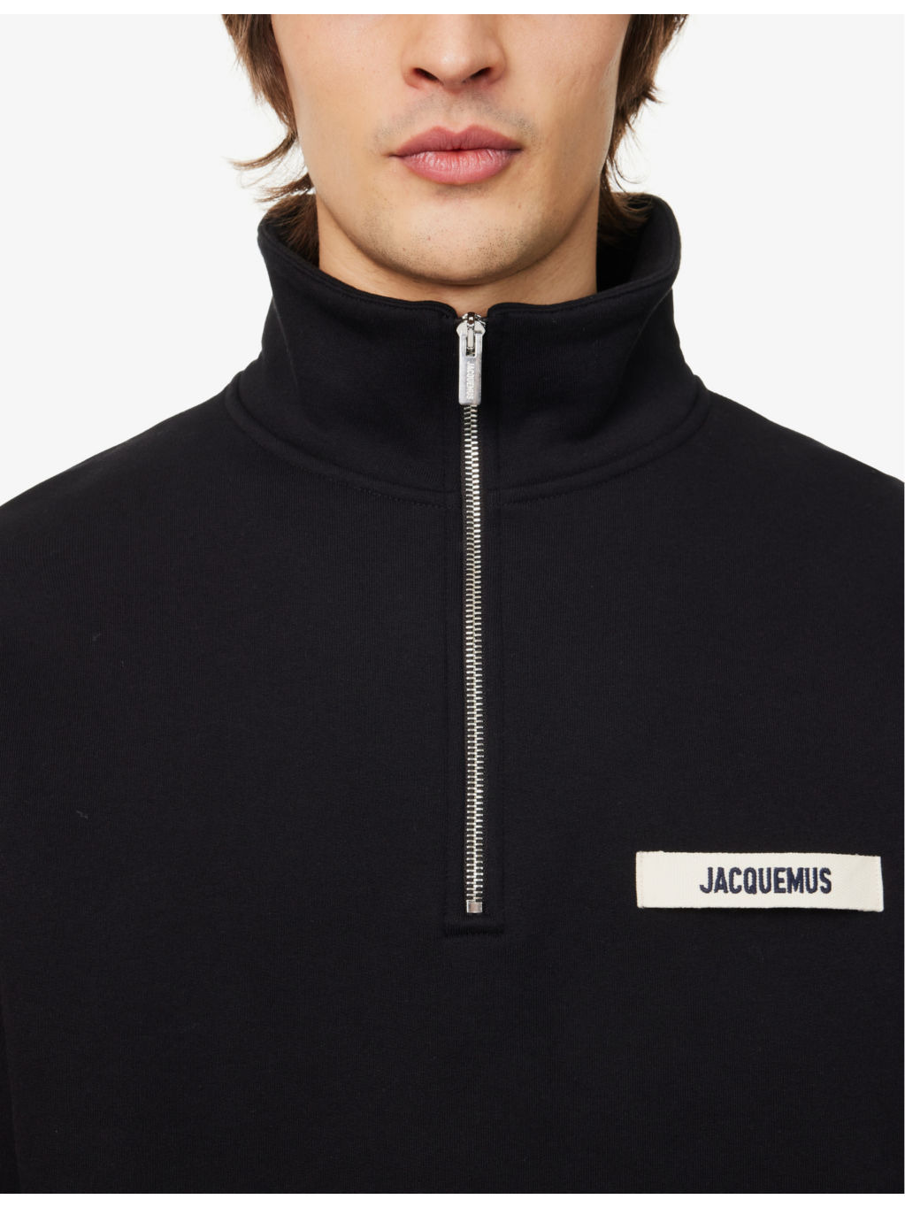 High-neck brand-patch relaxed-fit cotton-jersey sweatshirt - 5