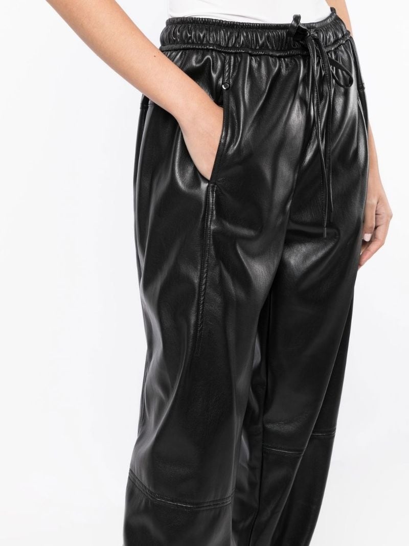 faux-leather drawstring trousers - 5