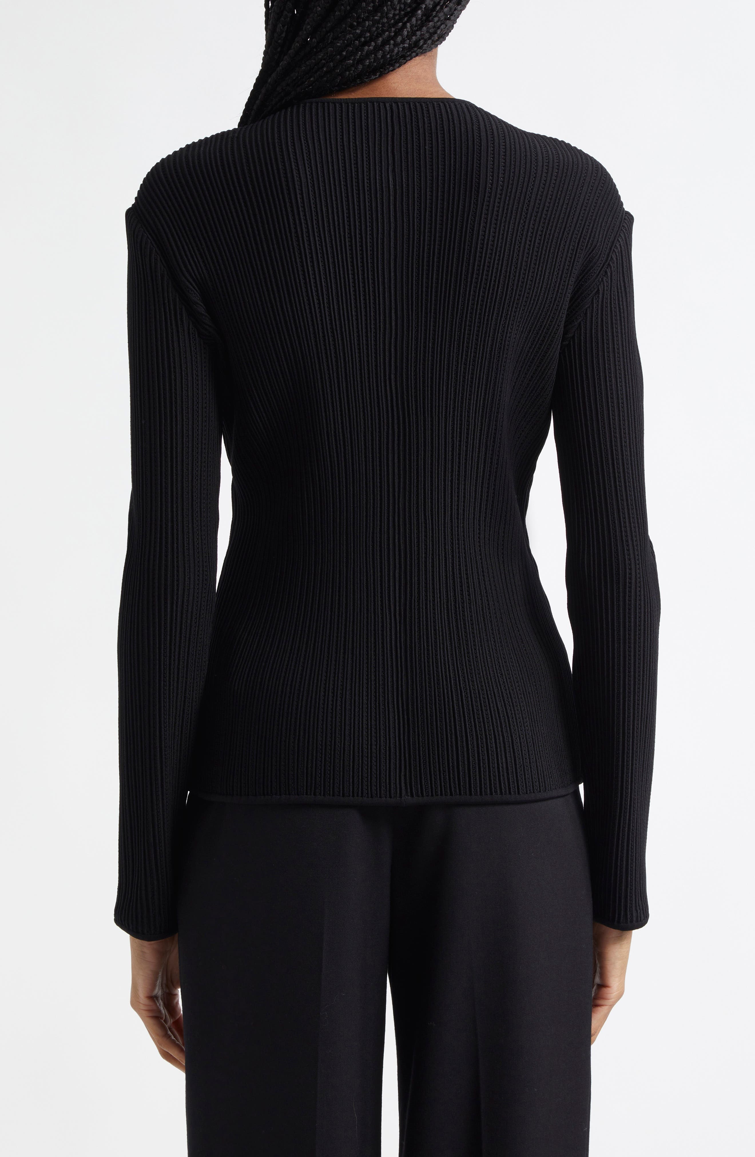 Emporio Armani Ottoman Rib Zip-Up Jacket in Black at Nordstrom - 2